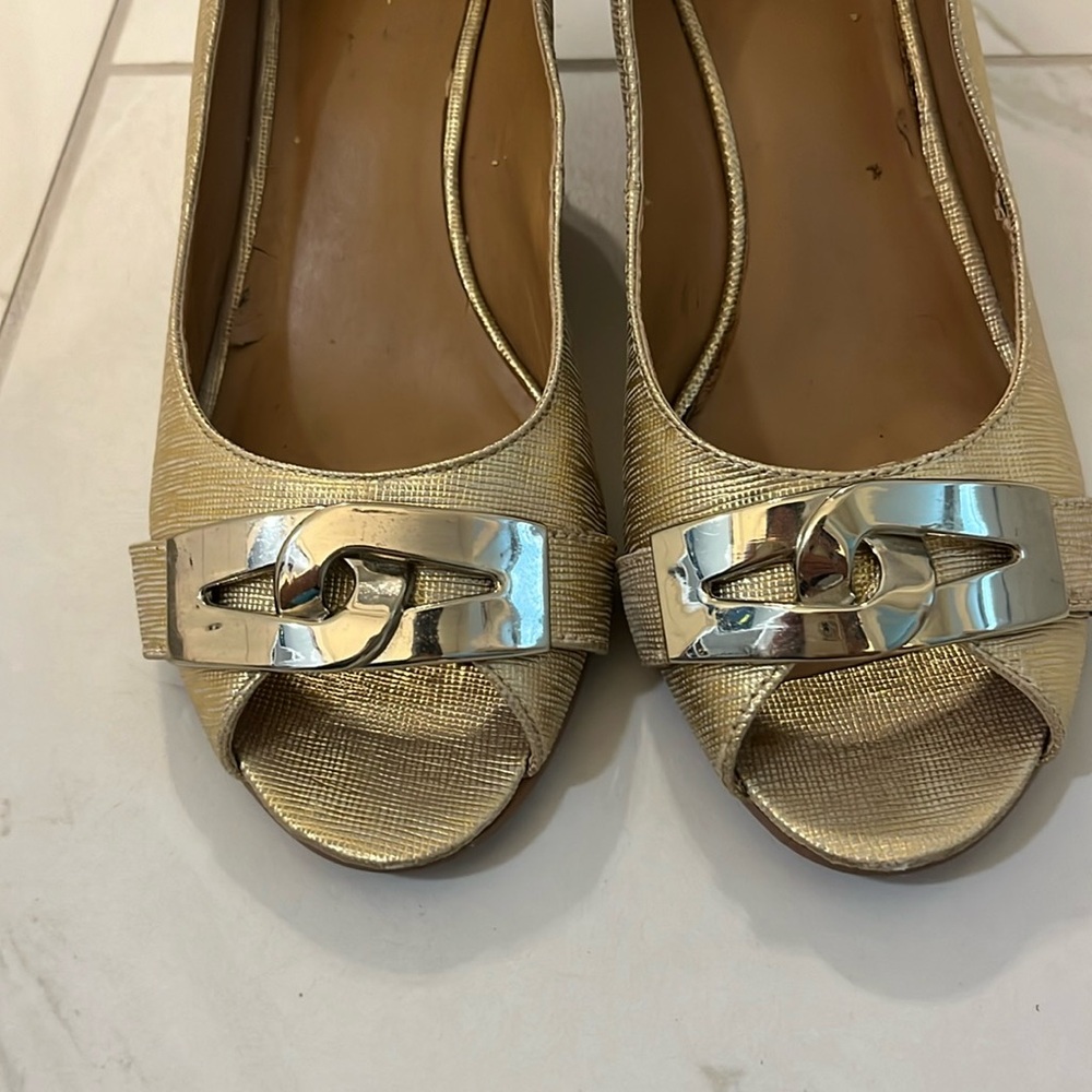 Nine West peep toe wedges